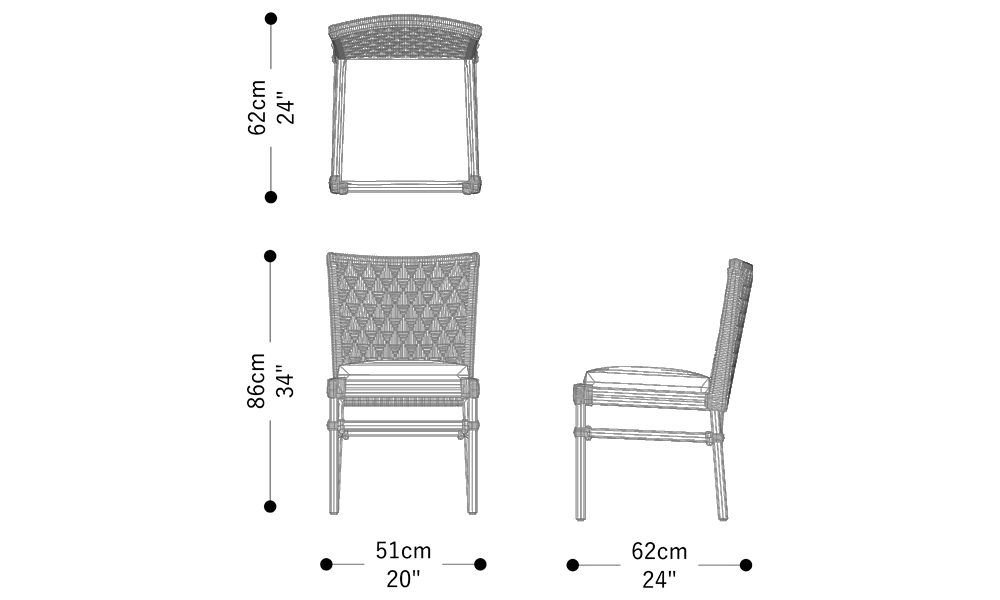 Image of the main dimensions of the product